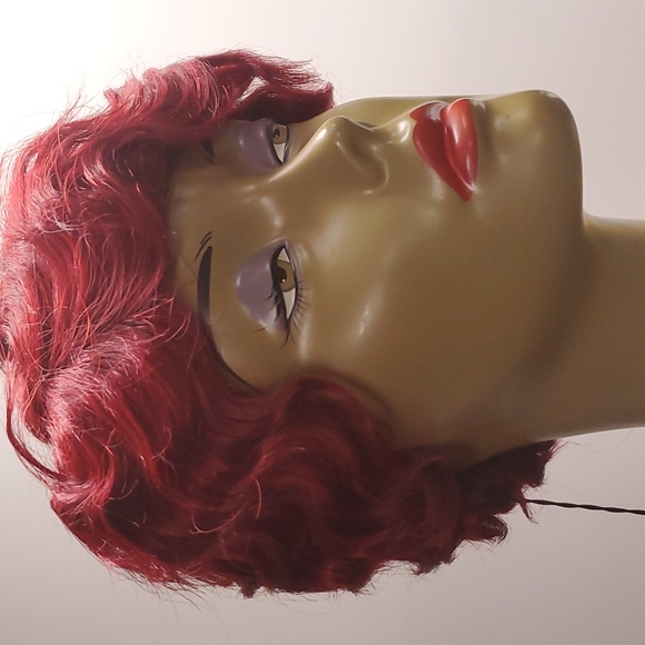 Burgundy 100% Human Hair Finger wave wig New with tags short - Picture 11 of 12